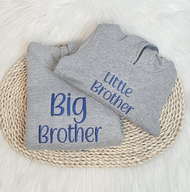 Embroidered Big Brother Sister Sweatshirt