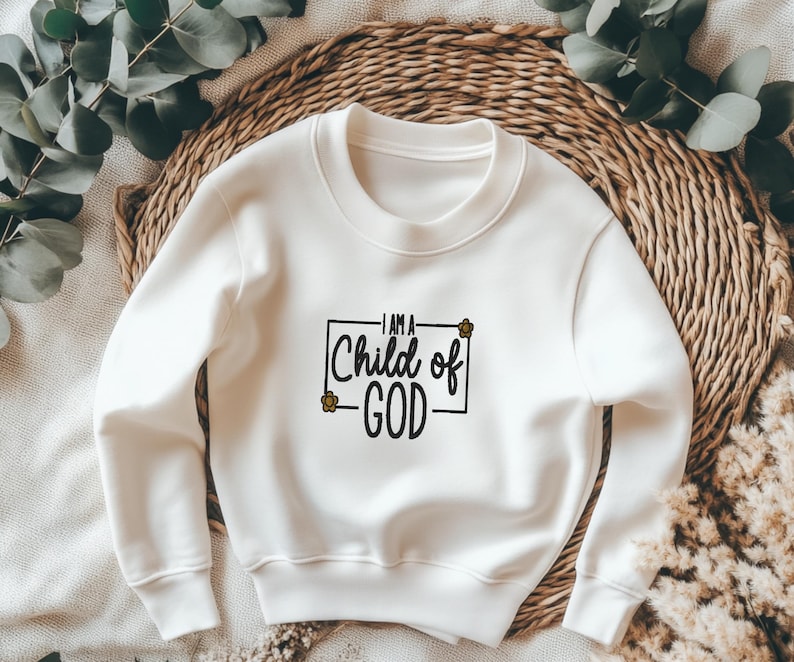 Religious Kids Sweatshirt, Embroidered Child of God